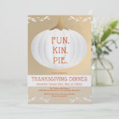 家族の感謝祭ディナーホワイトカボチャ 招待状 (スタンド正面)