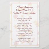 家族の感謝祭ディナーメニューシェフ名 (正面)