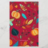 家族の感謝祭ディナーメニュー記念マルーン (裏面)