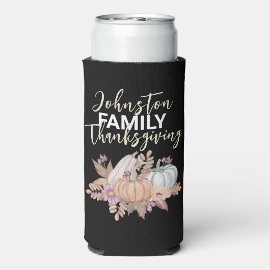家族の感謝祭パーティーがアイディアを好む スリム缶クーラー (Seltzer裏面)