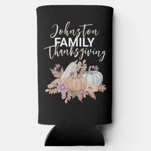 家族の感謝祭パーティーがアイディアを好む スリム缶クーラー (裏面)