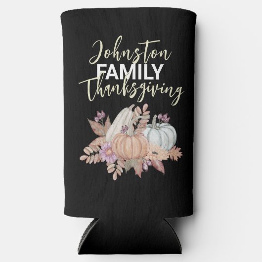 家族の感謝祭パーティーがアイディアを好む スリム缶クーラー (正面)