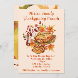 家族の感謝祭ブランチ 招待状