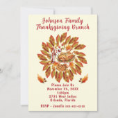 家族の感謝祭ブランチ 招待状 (正面)