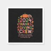 家族の感謝祭2024クルーの七面鳥マッチング スタンダードカクテルナプキン (正面)