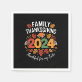 家族の感謝祭2024私の部族に感謝 スタンダードカクテルナプキン (正面)