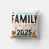 家族の感謝祭2025 | 編集可能なトルコ クッション (正面)