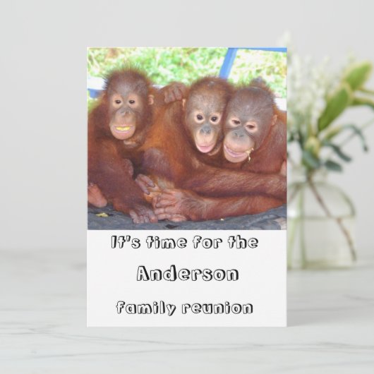 家族の懇親会おもしろいと可愛い 招待状 (スタンド正面)