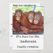 家族の懇親会おもしろいと可愛い 招待状 (正面/裏面)