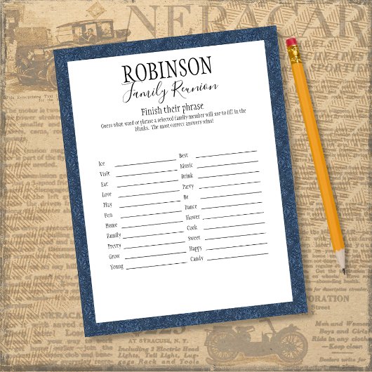 家族の懇親会がフレーズのゲームを終了