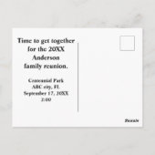 家族の懇親会が群れの鴨の発表を呼び出す ポストカード (裏面)