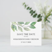 家族の懇親会の緑の日を保存 案内ポストカード (スタンド正面)