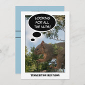 家族の懇親会リスがナッツを探している 招待状 (正面/裏面)