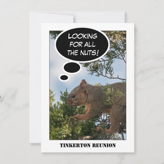 家族の懇親会リスがナッツを探している 招待状 (正面)