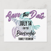 家族の懇親会日付を保存トライバルタートルアート 案内ポストカード (正面)