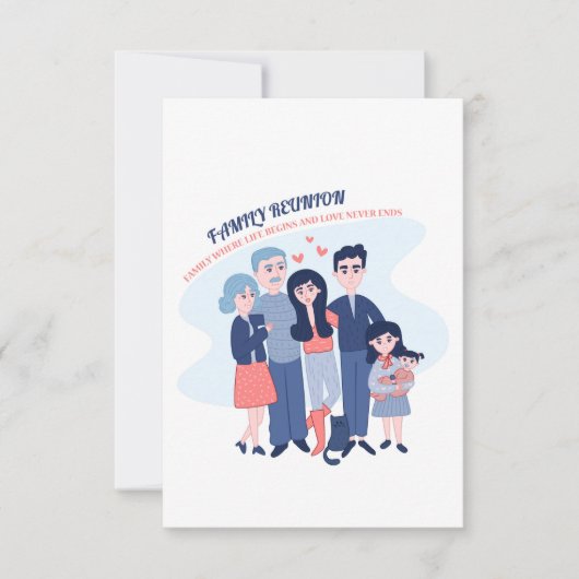 家族の懇親会生活は永遠に愛を始める 招待状 (正面)