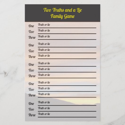 家族の懇親会真実または嘘と何の価格ゲーム チラシ (正面)