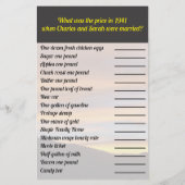 家族の懇親会真実または嘘と何の価格ゲーム チラシ (裏面)