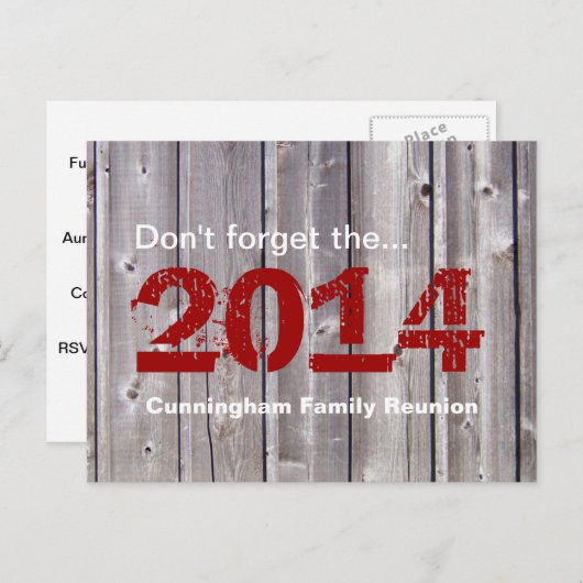 家族の懇親会素朴 インビテーションポストカード