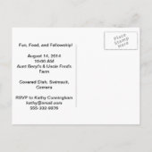 家族の懇親会素朴 インビテーションポストカード (裏面)