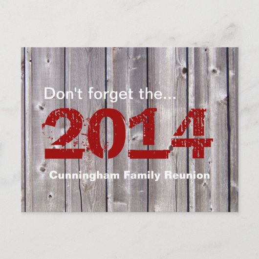 家族の懇親会素朴 インビテーションポストカード (正面)