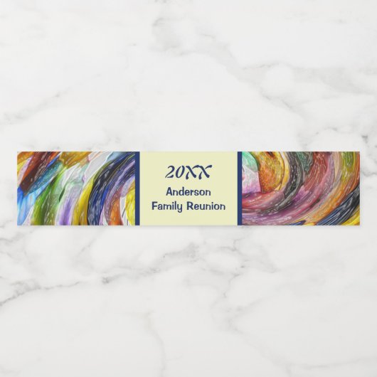 家族の懇親会絞り染め渦巻き大規模な収集 ペットボトルラベル (シングルラベル)