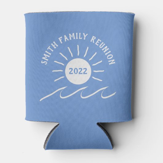 家族の懇親会-アウトドア – 太陽atビーチまたは湖 –  缶クーラー (正面)