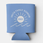 家族の懇親会-アウトドア – 太陽atビーチまたは湖 –  缶クーラー (裏面)