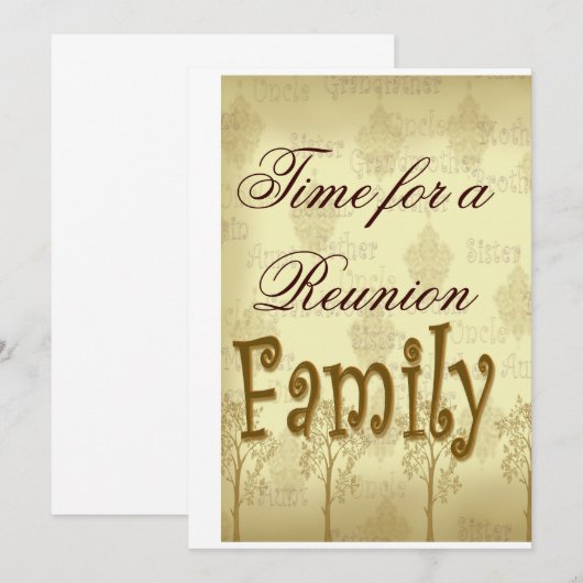 家族の懇親会 招待状 (正面/裏面)