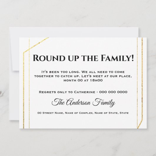 家族の懇親会DIY 5写真の非公式の集まり サンキューカード (裏面)