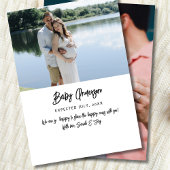 家族の成長を記念する妊娠3人家族の写真 案内状