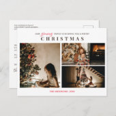 家族の成長3写真メリークリスマスポストカード ポストカード (正面/裏面)