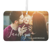 家族の手のレタリングカスタム写真 カーエアーフレッシュナー (裏面)