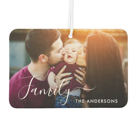 家族の手のレタリングカスタム写真 カーエアーフレッシュナー (裏面)