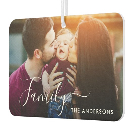 家族の手のレタリングカスタム写真 カーエアーフレッシュナー (左)