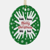 家族の手形スノーフレーククリスマスオーナメント セラミックオーナメント (右)