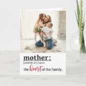 家族の挨拶の母定義ハート カード (正面)