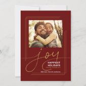 家族の挨拶フォトスクリプト喜びクリスマス シーズンカード (正面)