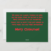 家族の挨拶付きのカスタムおもしろクリスマスカード シーズンカード (裏面)