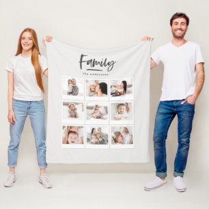 家族の数々のな写真の写真のプリント フリースブランケット