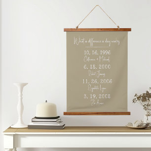 家族の日々の違いカスタムは 吊り下げ型タペストリー