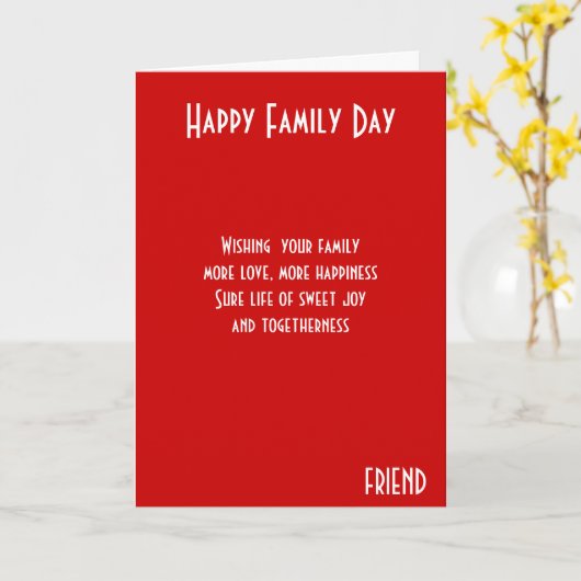 家族の日の友人 カード (黄色い花)
