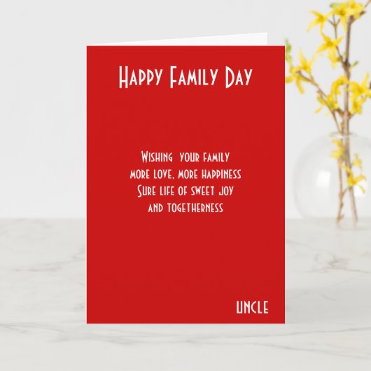 家族の日叔父 カード (黄色い花)