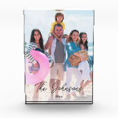 家族の日 |写真モダン名デコパーソナライズされたール フォトブロック (正面)