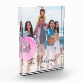 家族の日 |写真モダン名デコパーソナライズされたール フォトブロック (左)