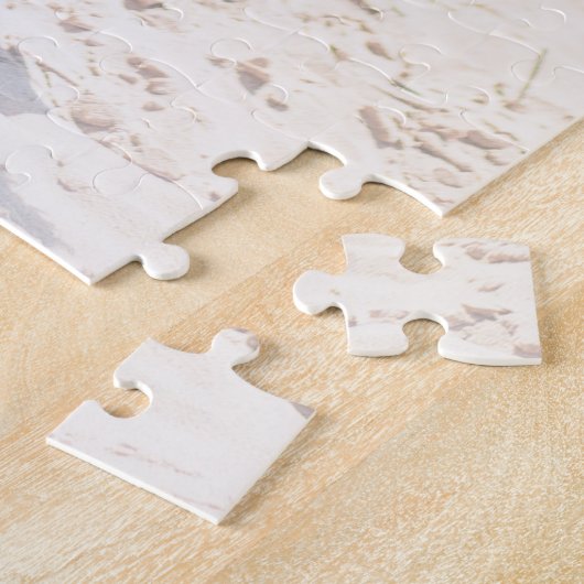 家族の日 |写真モダン名パーソナライズされた ジグソーパズル (側面)