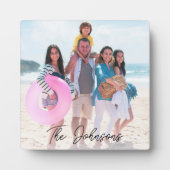 家族の日 |写真モダン名パーソナライズされた フォトプラーク (正面)