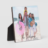 家族の日 |写真モダン名パーソナライズされた フォトプラーク (正面)