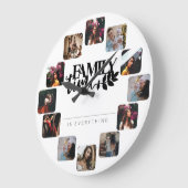 家族の時間はすべて写真パーソナライズされたの引用文 ラージ壁時計 (傾斜)