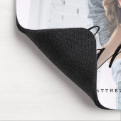 家族の書道スクリプトオーバーレイのフルフォト マウスパッド (コーナー)